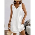 thumbnail image 4 of Jaimenalin Women'S V-Neck Summer Casual Beach Dress Vacation Sleeveless Sundress White XS, 4 of 9