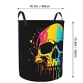 thumbnail image 4 of DouZhe Waterproof Collapsible Large Laundry Baskets, Hip Hop Angry Skull Prints Circular Hamper with Handles, 4 of 7