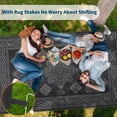 thumbnail image 6 of Garvee 8'x10' Outdoor Rug Boho Classic Outdoor Carpet, Reversible Plastic Outdoor Area Rugs Waterproof Straw Patio Rug RV Camping Mat for Deck, Porch, Beach, Backyard, Black, 6 of 7