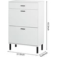 thumbnail image 2 of Narrow Shoe Cabinet for Entryway Slim Shoe Storage Cabinet with 2 Flip Drawers and Top Cubby, Freestanding Shoe Rack Hidden Shoe Organizer with Drawers & Metal Legs, 2 of 6