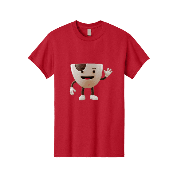 Coffee-Cup-Character-2 Mens Graphic Tee, 100% Cotton, Casual Summer Wear