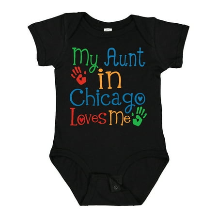 

Inktastic My Aunt in Chicago Loves Me Gift Baby Boy or Baby Girl Bodysuit