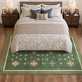 thumbnail image 3 of TURCURNO 4x6 Area Rug, Vintage Boho Medallion Washable Non Slip Low Pile Living Room Rug Distressed Rug Indoor Retro Carpet for Bedroom Office Entryway, Olive Green, 3 of 11