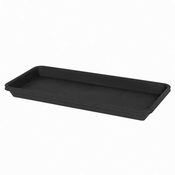 2 Pack Of Plastic Plant Tray Saucer Rectangular 24 Inch Plant Trays Saucers For Indoors Outdoor Plant Water Drip Tray For Flower Pot Planter Windowsill Plant Tray 8 X 24'' Black