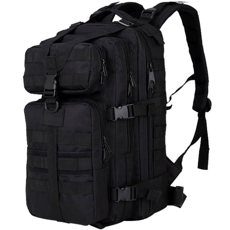 Vaupan 35L Black Backpack Large Capacity with Detachable Bag, Long Distance Type Outdoor Hiking Rucksack, Leisure Sports Fitness Unisex, Heavy Duty Pack Suitable for Camping Trekking Motorcycle