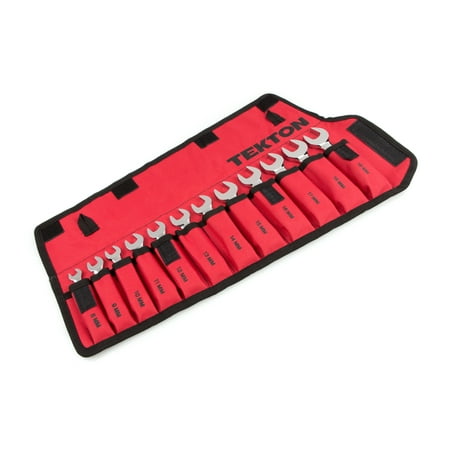 Discount Metric Combination Wrench - TEKTON Stubby Ratcheting Combination Wrench Set with Roll-up Storage Pouch, Metric, 8 mm - 19 mm, 12-Piece | WRN50190