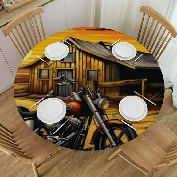 BCIIG Motorcycle round tablecloths are stain-resistant and washable. Ideal for indoor and outdoor tablecloth restaurants, weddings, parties