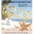 thumbnail image 5 of 4PCS 14K Gold Plated Toe Rings, White Gold Plated Toe Rings for Women Hug CZ Triple Twist Simple Band Open Toe Rings Beach Foot Jewelry Adjustable Gold, 5 of 5