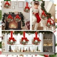 thumbnail image 4 of 6 Pcs 5.2" Christmas Wreath Mini Cabinet Wreaths for Kitchen with Ribbon Bows Red Berry Small Window Wreaths for Window Door Farmhouse Wreath Christmas Party Decorations, 4 of 5