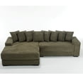 thumbnail image 3 of Oversized Two-Piece Couches, L Shaped Sofa, Corduroy, Left Chaise Daybed with Armrests, Eight Throw Pillows, Corner Sofa, Easy to Assemble (Green), 3 of 12