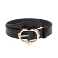 thumbnail image 1 of Cinturón de mujer con hebilla de corazón, cinturón de una sola punta, cinturón de moda, cinturón para Negro, 1 of 9