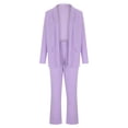 thumbnail image 5 of Womens Business Work Suit Set Long Sleeve Open Front Blazer with Cropped Suit Pants Basic Office Formal Suit Sets, 5 of 7