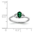 thumbnail image 3 of 925 Sterling Silver Polished Created Emerald Ring Size 9 - .37 cwt -  Jewelry Gift for Mom, 3 of 5