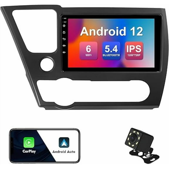 2 32G 9-inch Android 12 Car Stereo for Honda Civic 2013-2015 IPS Touchscreen Screen Car Radio