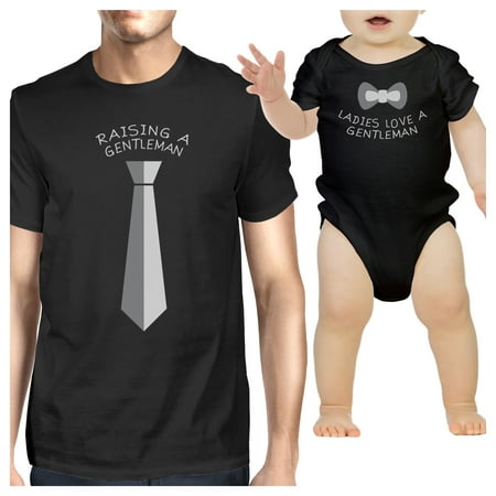 

Ladies Love Gentleman Funny Matching Gift T-Shirts For Dad and Baby