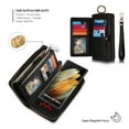 thumbnail image 3 of Samsung Galaxy S22 Ultra Leather Flip Case Cover, Galaxy S22 Ultra Zipper Wallet Case for Women and Men, Dteck 14 Card Holder Zipper Pocket Magnetic Detachable Wallet Folio Case Leather Pouch,Black, 3 of 10