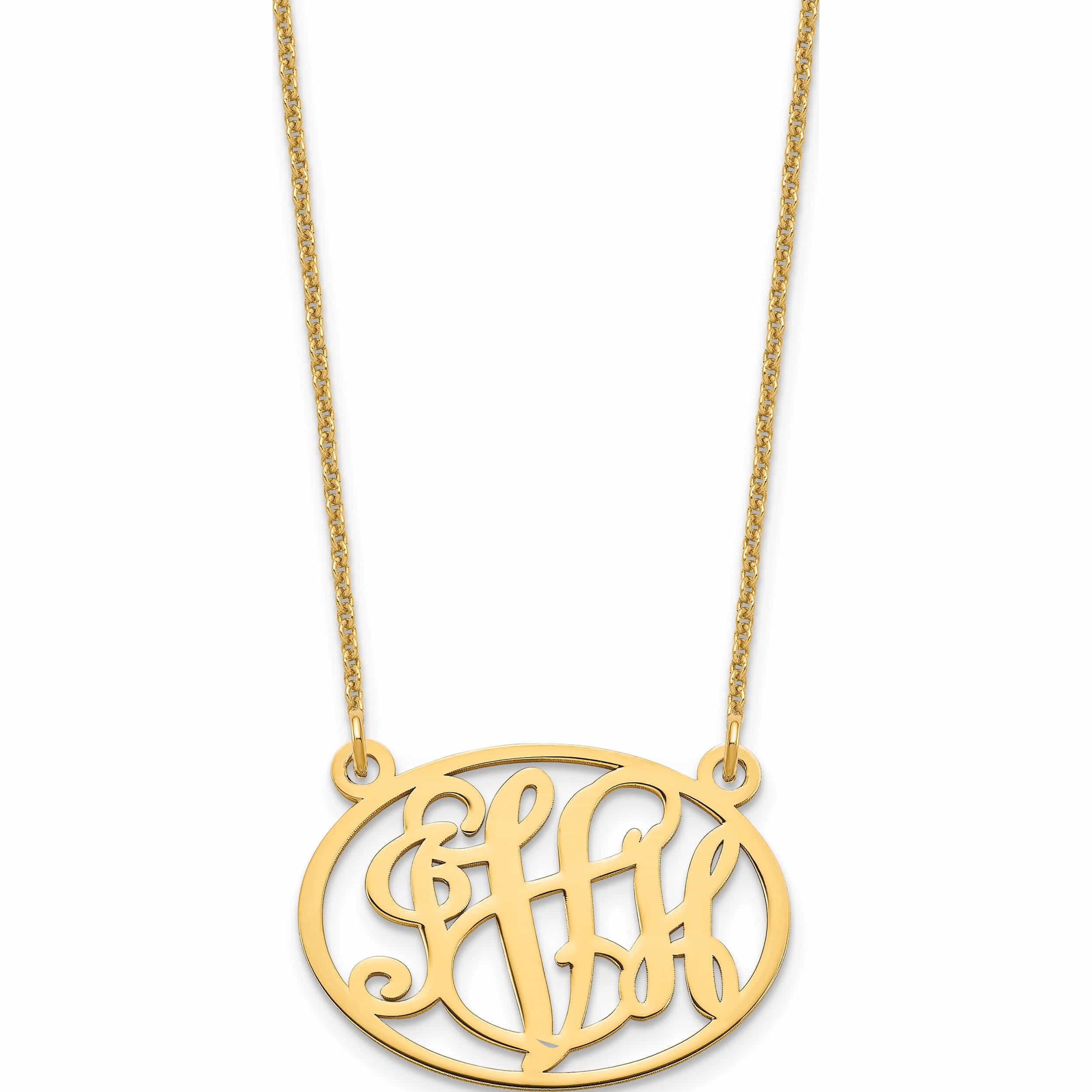 14K Yellow Gold 14Ky Oval Monogram 