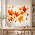 thumbnail image 5 of Vibrant Maple Leaves Against Soft Cream Brushstrokes Nostalgic Watercolor for Nature Enthusiasts Bohemian Art Decor Autumn Gift Tapestry Wall Hanging for Living Room and Dorm, 5 of 7