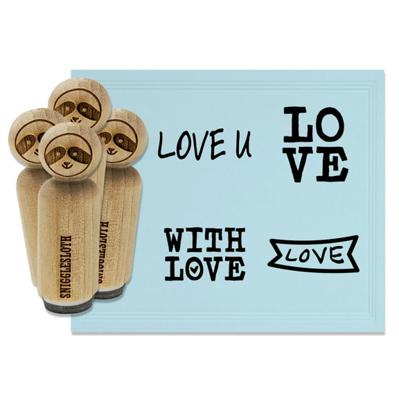 Love Text Banner Stacked Romance Valentine's Day Rubber Stamp Set for Scrapbooking Crafting Stamping - Mini 1/2 Inch