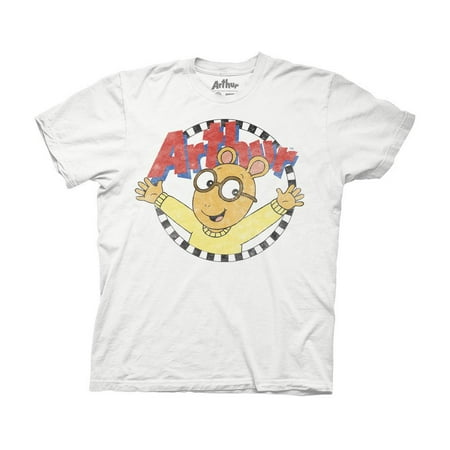 Ripple Junction Arthur Adult Distressed Arthur with Logo Crew T-Shirt