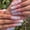 White, variant on RAGUPEL Ombre Pink White Press on Nails Long Square,Glitter Fake Nails with Rhinestones Design Gel Glue on Nails for Women Full Cover Acrylic Artificial False Stick on Nail for Wedding 24Pcs