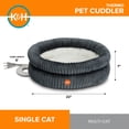 thumbnail image 3 of K&H Pet Products Thermo Pet Cuddler Indoor Heated Donut Cat Bed Gray 22 X 7 Inches, 3 of 9