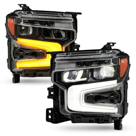 AKKON - Fits 2022-2024 Chevy Silverado 1500 LT Trail Boss | RST LED DRL Projector Headlights Pair w/ RALLY EDITION