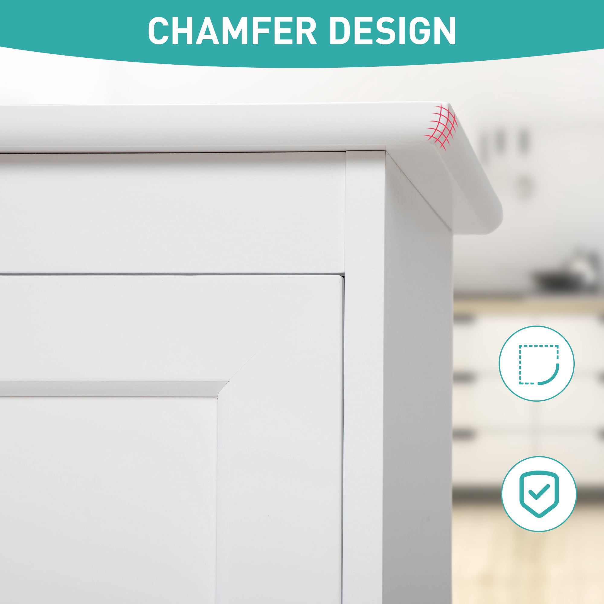 JAXPETY 10 Gallon Tilt Out Trash Cabinet Kitchen Free Standing Storage Can Holder Garbage Recycling Cabinet Wood, White