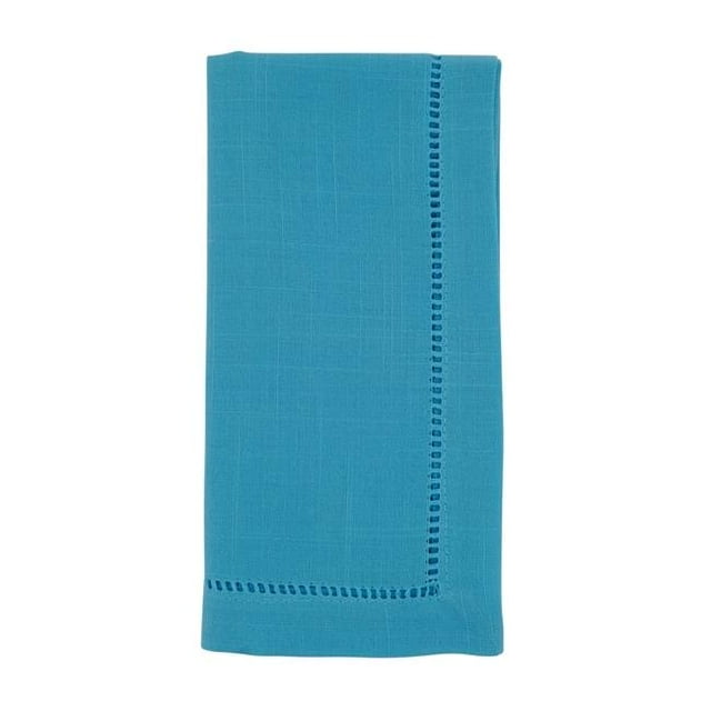 SARO 6317.TQ20S Serviette de Table à Bordure Ourlet Classique Carré 20 Po Turquoise - Ensemble de 12