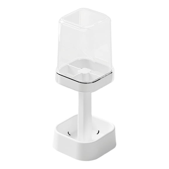 Portacepillos de acero inoxidable con tapa | Soporte y vaso para cepillos de dientes con tapa | Organizador higiénico para lavabo | 4 compartimentos para cepillos de dientes