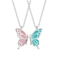 thumbnail image 2 of harmtty 2Pcs/Set Friendship Necklace Meaningful Bright Luster All Match Adjustable Extension Chain Decoration Gift Best Friend BFF Sister Butterfly Pendant Necklace for Anniversary, 2 of 8