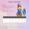 thumbnail image 7 of TiaoBug Women Long Sleeves Bodysuit Fish Scale Print Jumpsuit Swimsuit Leotard with Leggings Colorful L, 7 of 7