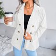 thumbnail image 4 of Vedolay Fall Tops for Women Suit Jackets for Women Casual Long Sleeve Lapel Button Open Front Work Office Jackets Suit,White L, 4 of 5
