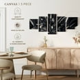 thumbnail image 4 of Elephant Stock Black And Silver Abstract Wall Art - Horizontal Multi Panel Canvas - Living Room Wall Decor - Abstract Multi Panel - Gray And Black Decor - 29" x 12", 4 of 4
