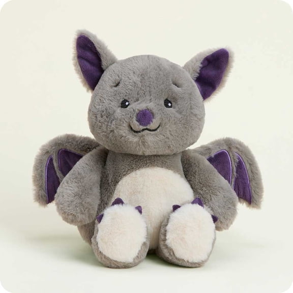 Warmies Cute Bat Stuffed Animal, Microwavable Heated Plushie and Weighted Soft Plush Toy, Lavender Scented Plushie for Warmth & Comfort, Cozy Plush Toy for Adults & Children