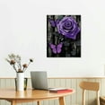Purple Flower Canvas Wall Art for Bathroom Purple Rose Poster