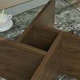 thumbnail image 4 of Jopath Glass Coffee Table,31.5 Inch Mid-Century Modern Square Coffee Table with Tempered Glass Top,Wooden Coffee Table for Living Room,Walnut, 4 of 10