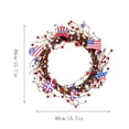 thumbnail image 4 of 1-Piece Patriotic Red Wooden Star Wreath Flag Wreath 40x40cm Independence Day Front Door Wall Decoration, 4 of 8