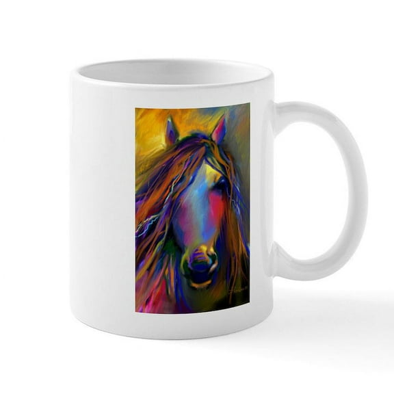 CafePress - Mustang Horse Mug - 11 oz Ceramic Mug - Novelty Coffee Tea Cup
