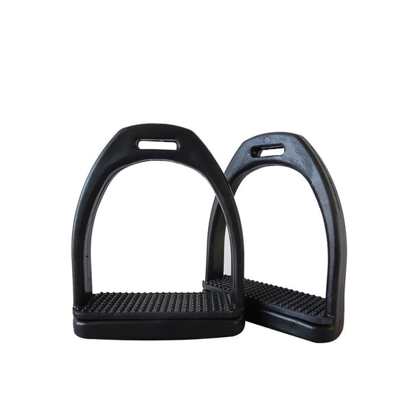Wosthever 2 piezas de estribo para montar animales, almohadilla de goma profesional de Color sólido para adultos y niños, estribos Cuidado ecuestre y deportes Negro Grand
