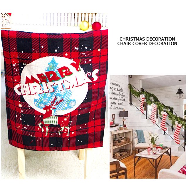 Funda trasera para silla de decoración navideña accesorio para Festival suministros Likrtyny para fiesta de año nuevo Fundas protectoras para asiento
