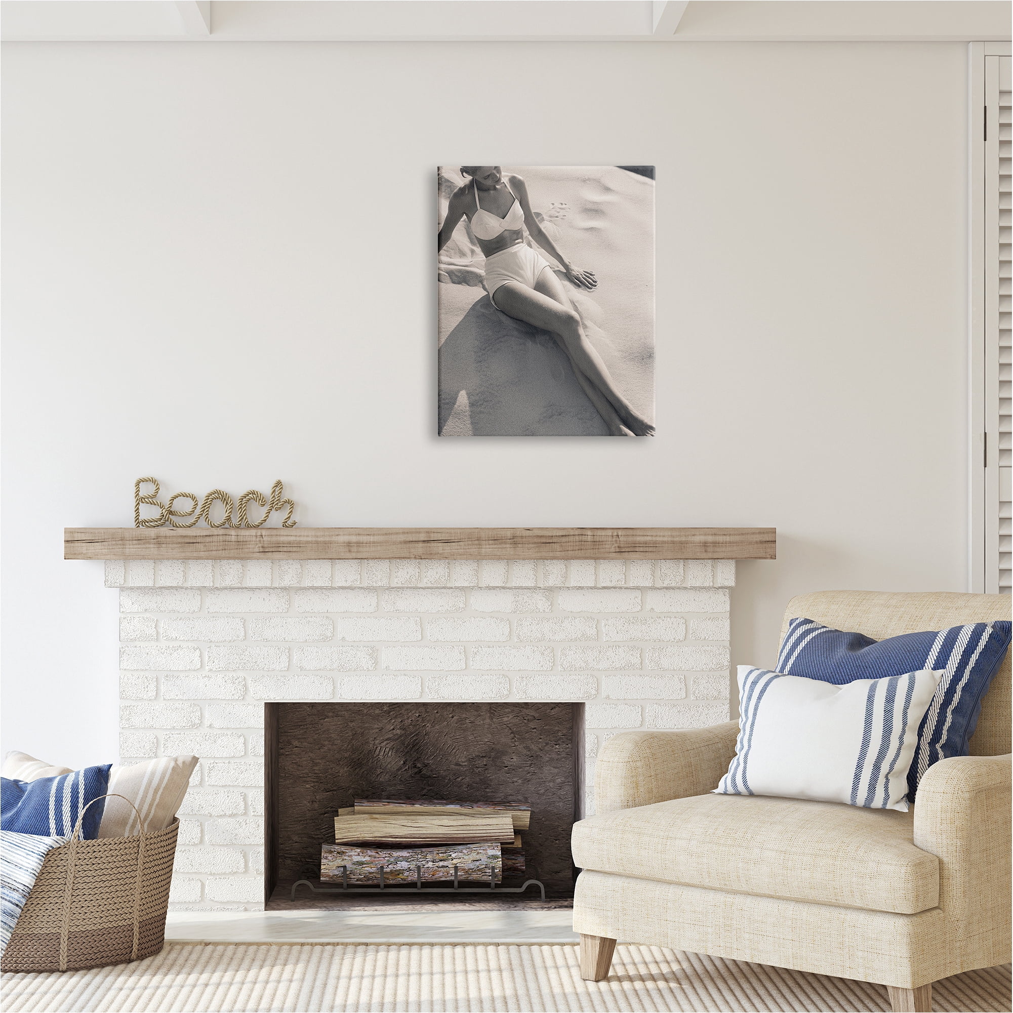 Stupell Industries Beach Fashion Photography Nature Photography Gallery Wrapped Canvas Art Print Wall Art, 24 x 30