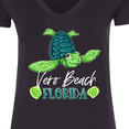thumbnail image 4 of Inktastic Vero Beach, Florida Happy Sea Turtle Women's V-Neck T-Shirt, 4 of 5