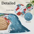 thumbnail image 2 of Dark Blue Snowman Christmas Pillow Covers, Linen Long Throw Pillow Case, Gifts Xmas Tree Winter Snowflake Holiday Pillow Protector Decorative Cushion Cover for Living Room/Bedroom 20" x 26", 2 of 8