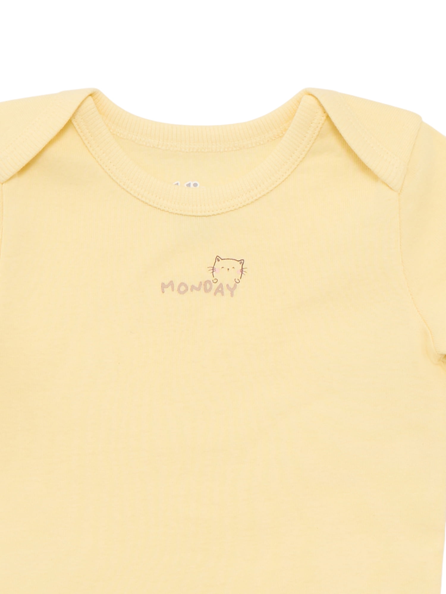 Bliss by Garanimals Baby Boys or Girls Cotton Days of the Week Bodysuits Set, 7-Piece, Sizes 0M-18M