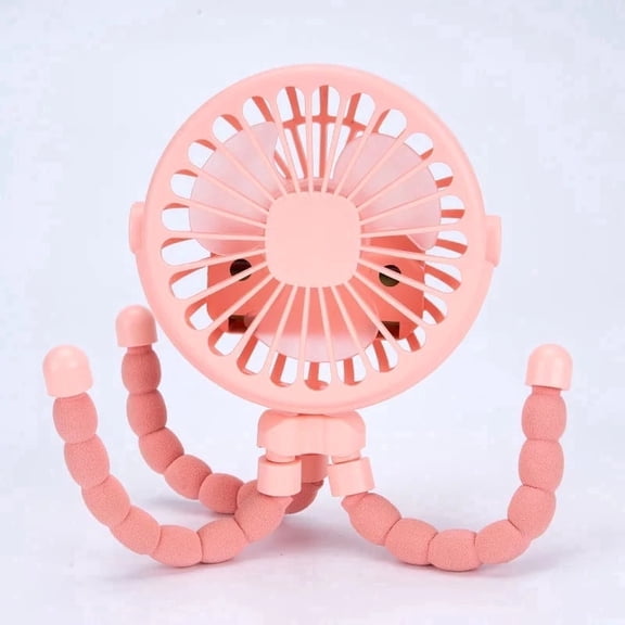 YoreHome Clip-On Stroller Fan Pink USB Rechargeable 3 Speeds Quiet Baby