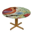 thumbnail image 3 of JEUXUS Cardinal Birds Round Tablecloths Rustic Spring Garden Theme Floral Butterfly Leaves Cardinal Table Linen Cloth Cover for Home Kitchen Dining Room Outdoor Patio Decoration, 3 of 7