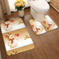 thumbnail image 2 of Yiaed Christmas Snowman Gift Print Bathroom Mat Set 2 Pieces Mat Anti-Skid Pad Ultra Soft and Absorbent Bathroom Bath Mat Contour Bath Rugs for Toilet Base, 2 of 6
