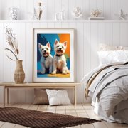 Diamond Art Kit for Adults, Two Joyful Westie Pups Artistry Diamond Painting for Adults Beginners, 5D DIY Diamond Art Painting Kits, Colorful Diamond Painting Craft for Home Decor 12x16