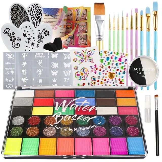 Kit de pintura facial Pintada 42 colores para niños con blanco y negro